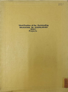 Identification of the Outstanding BALIKATAN SA KAUNLARAN (BSK) Projects